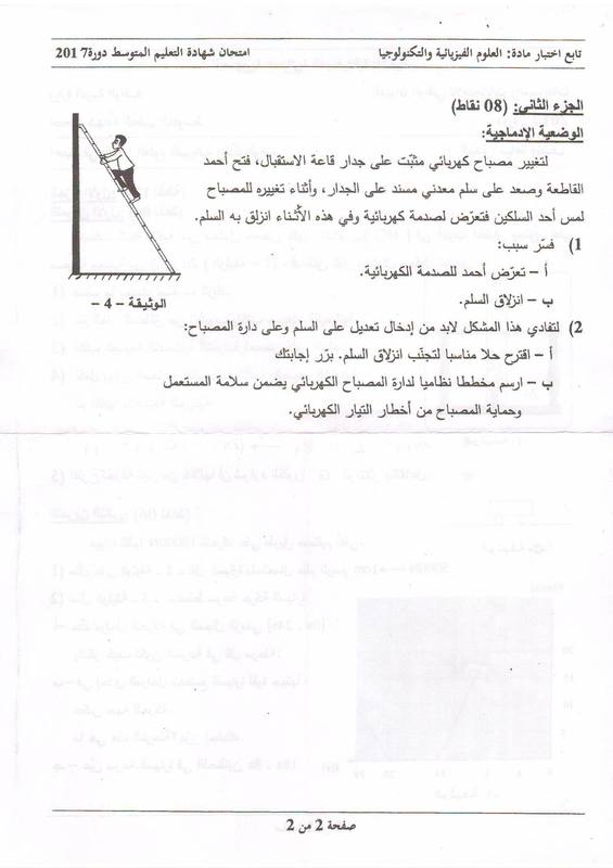 موضوع العلوم الفيزيائية شهادة التعليم المتوسط 2017 Bem2017-physics02_1_orig