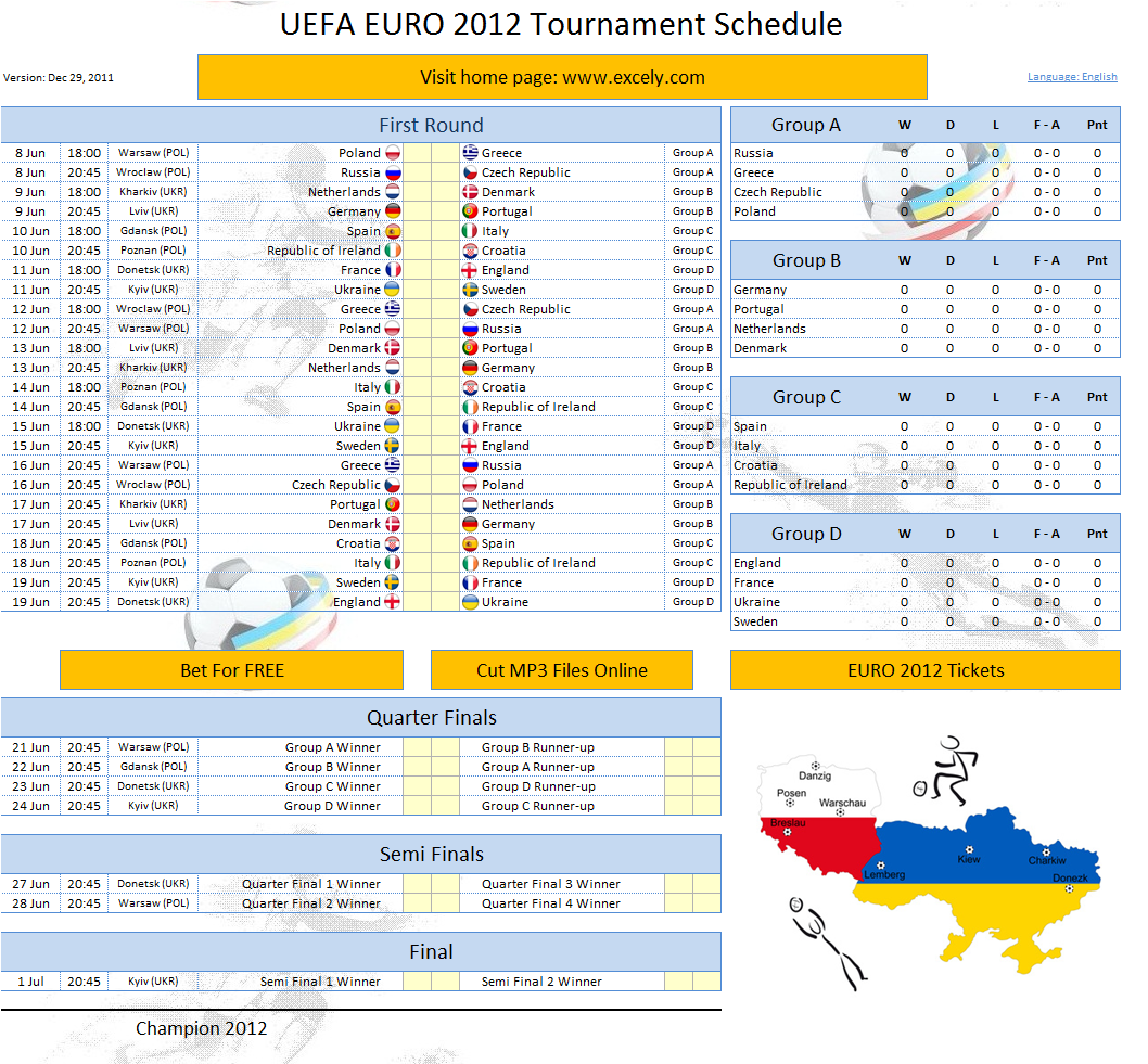  جدول يورو 2012 ... بالاكسيل.. يمنكم تغيير اللغة و التوقيت Euro2012