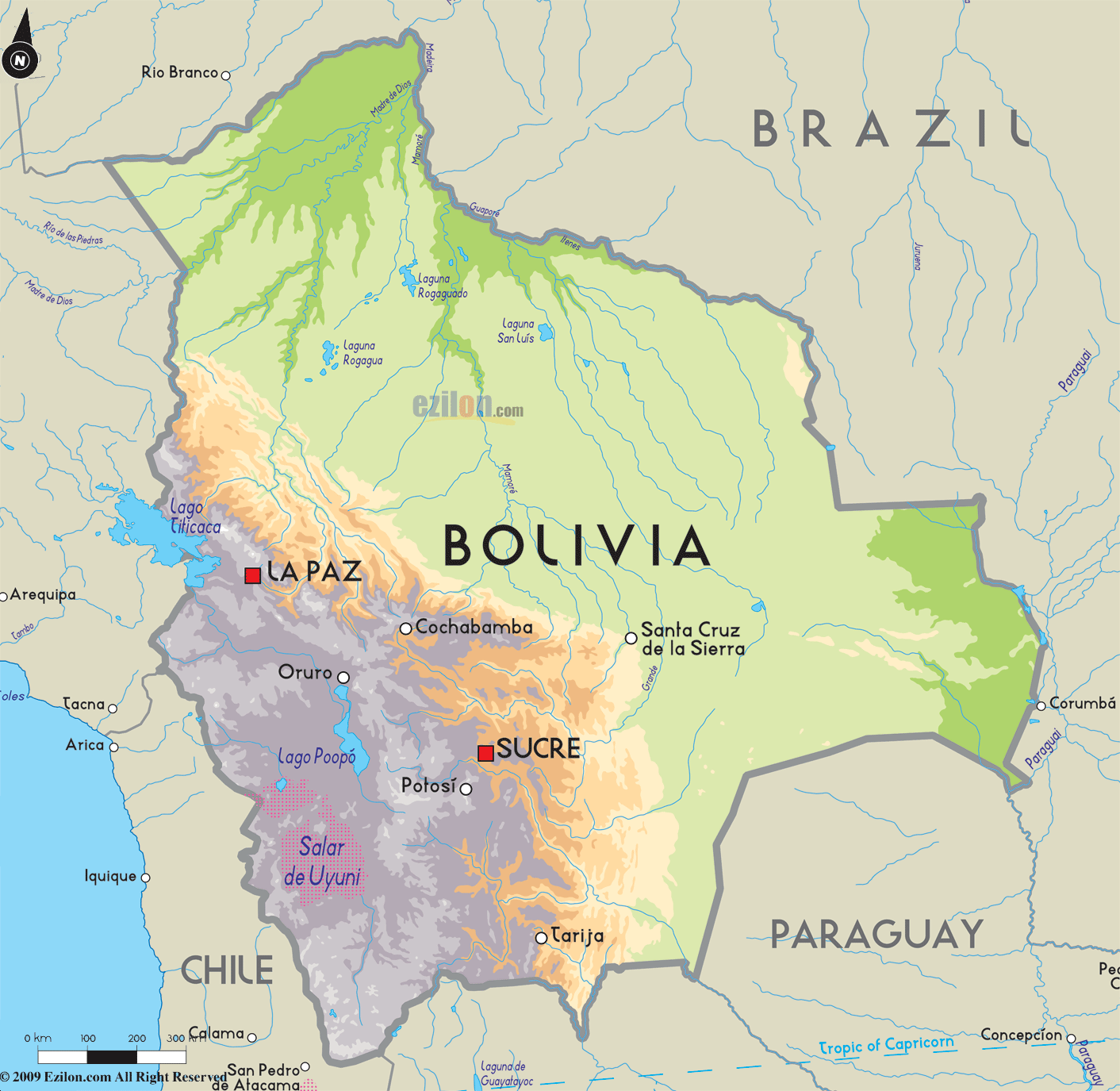 Bolivija Map-of-Bolivia