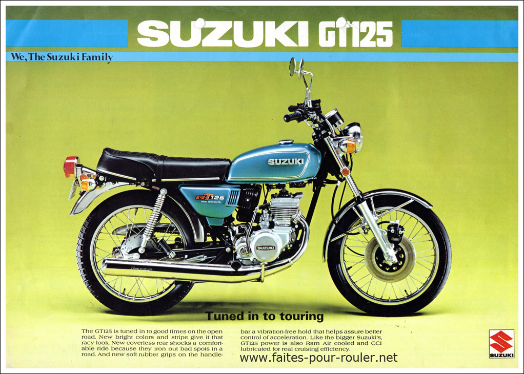 essais d'époque, catalogues et autres documentations Pub-suzuki125GT-01