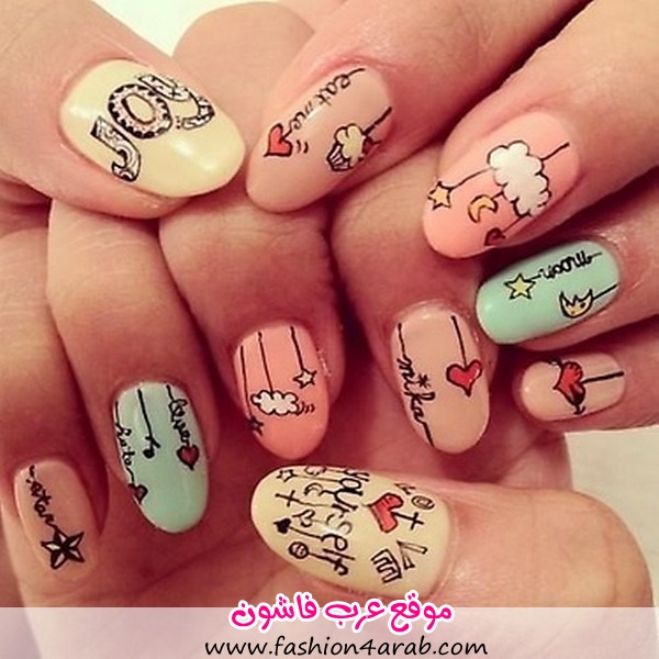 موضه صيف 2013: اخر صيحات موضة طلاء الاظافر Colorful-cute-fashion-nails-Favim.com-660352