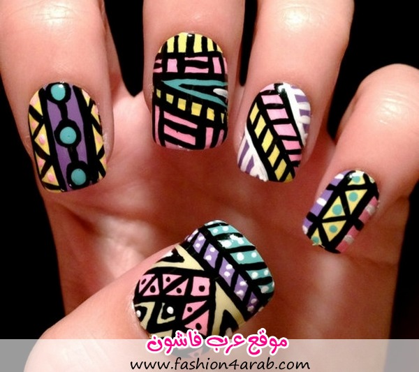 موضه صيف 2013: اخر صيحات موضة طلاء الاظافر Colorful-cute-fashion-nails-Favim.com-661337