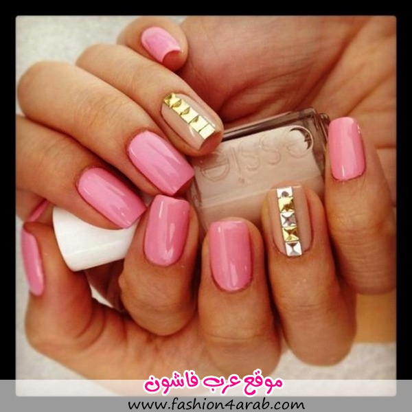 موضه 2014: صور الوان طلاء اظافر Nails-pink-polish-studded-Favim.com-661745