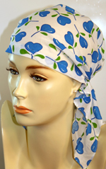 حصرى جدااااااااا لعيون العاشقات Head Scarf LargeheartflowersBlue150x23