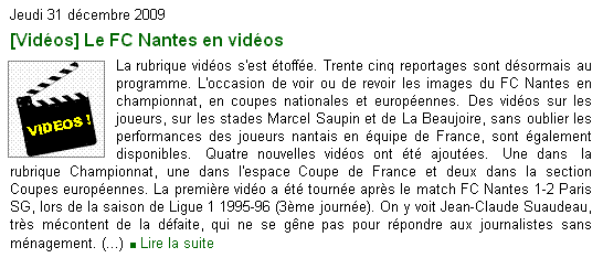 Le FC Nantes en vidéos Actu00021