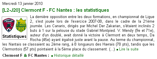 [L2 - J20] Clermont 2-0 Nantes Actu00026