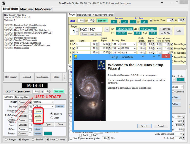 MaxPilote : Soft pour gérer vos soirées avec Maxim DL/FocusMax/Pinpoint/PHDGuiding - Page 4 Maxpilote1