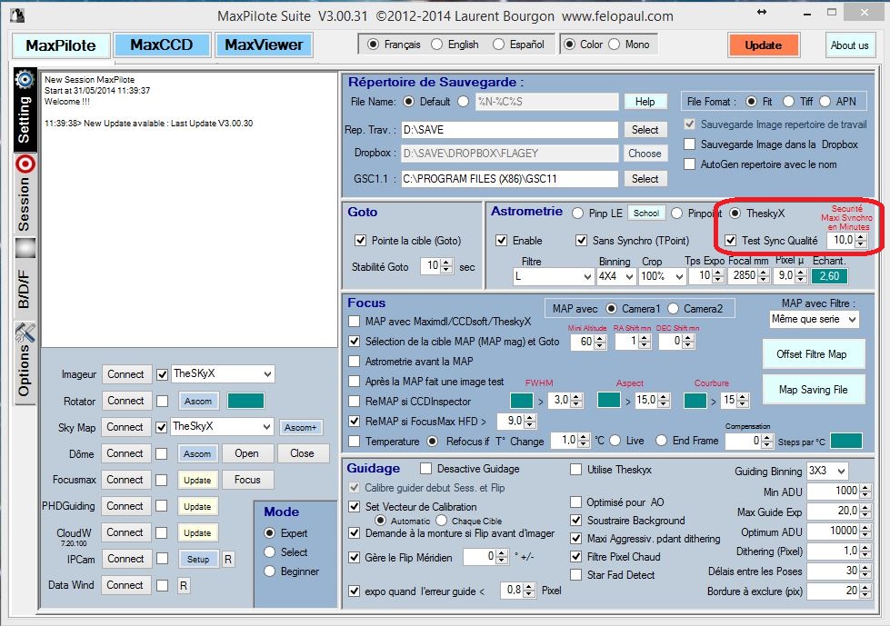 MaxPilote : Soft pour gérer vos soirées avec Maxim DL/FocusMax/Pinpoint/PHDGuiding - Page 4 Maxpilote30001