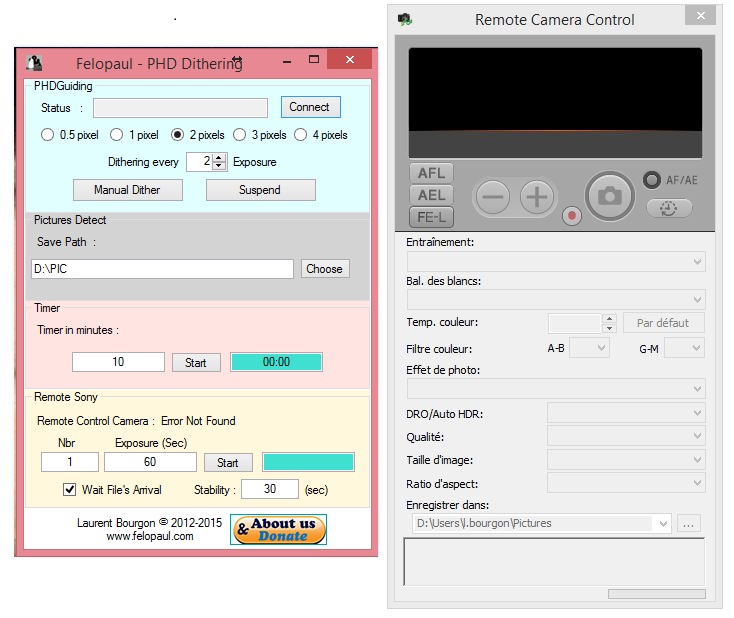 A7s et pilotage PC Sony