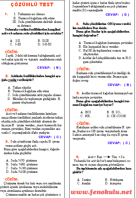 Asit & Baz ve Tuzlar [RESIMLI VE YAZILI KONU ANLATIMLAR COZUMLU TESTLER NORMAL TESTLER] Asit4