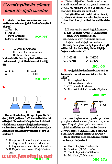 Asit & Baz ve Tuzlar [RESIMLI VE YAZILI KONU ANLATIMLAR COZUMLU TESTLER NORMAL TESTLER] Asit6