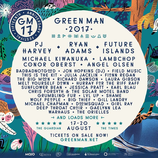 Paredes de Coura 17 / At the Drive In, Beach House, Foals, Foxygen, Ty Segall, Future Islands, Chet Faker, Benjamin Clementine, Car Seat Headrest.. - Página 3 Green-man-2017-lineup-poster