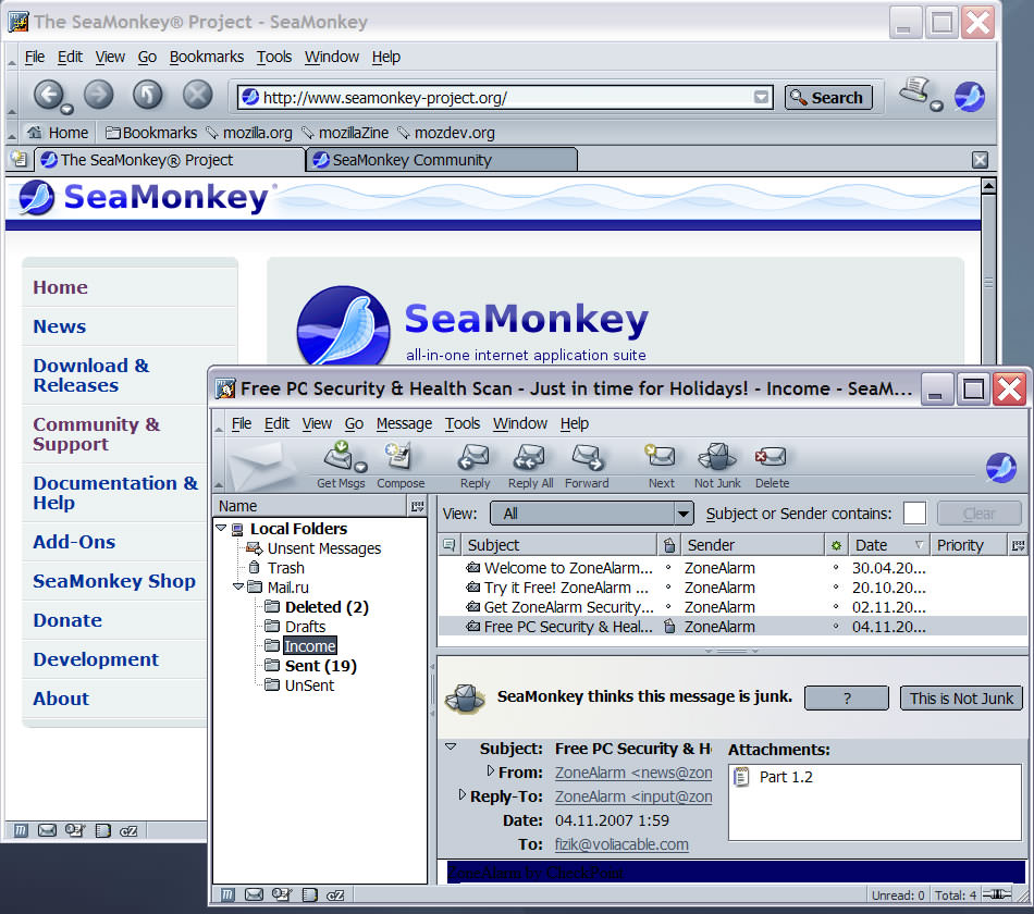 تحميل متصفح شبكة الإنترنت SeaMonkey 2.20 سيمانكي بحجم 21.83 MB تحميل مباشر Seamonkey