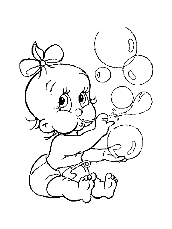 coloriage de bébé Bebe-bulle