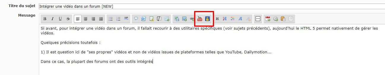 Intégrer une vidéo dans un forum [NEW] Outils-integres