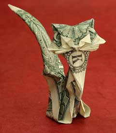 Origami Dollarbillcat