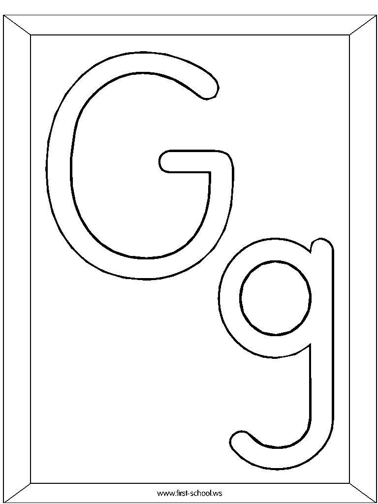 الحروف الانجليزية للتلوين Letter-g