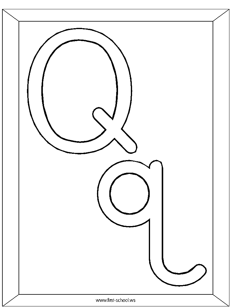 الحروف الانجليزية للتلوين Letter-q