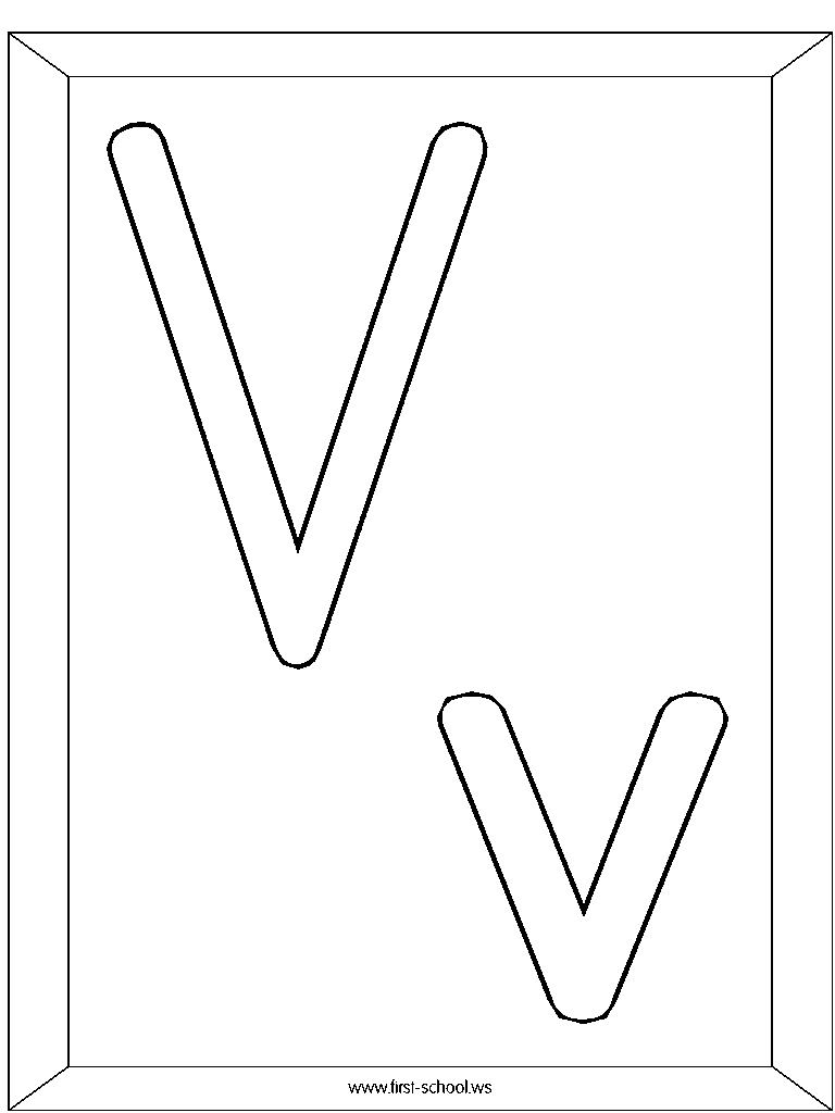 الحروف الانجليزية للتلوين Letter-v