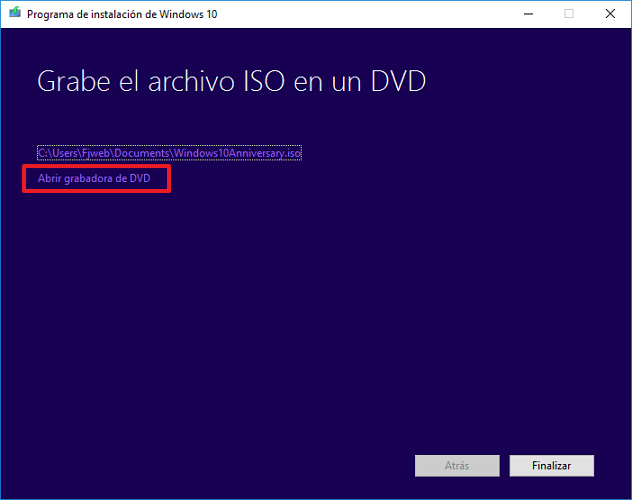 Creación de Medios de Instalación de Windows 10 ( DVD -ISO -Pendrive) IMG107