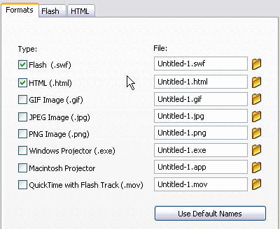 Publish Settings (Yayınlama Ayarları) Ublish1