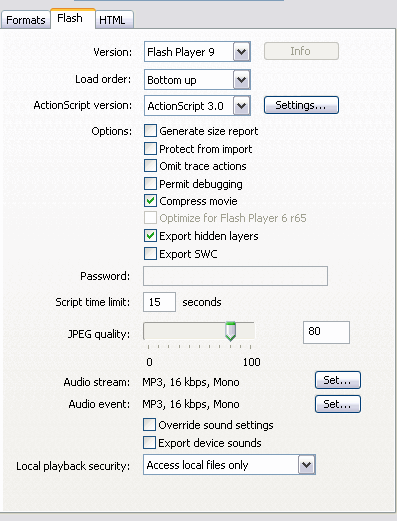 Publish Settings (Yayınlama Ayarları) Ublish2