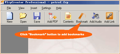 للمنشورات الالكترونية FlipCreator Enterprise 2.2.6.1 Bookmarks