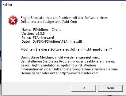 FS Airline will nicht Err