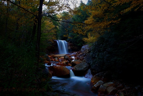 Autumn Waterfalls Nature Photography Autumn-waterfalls-evening-dusk