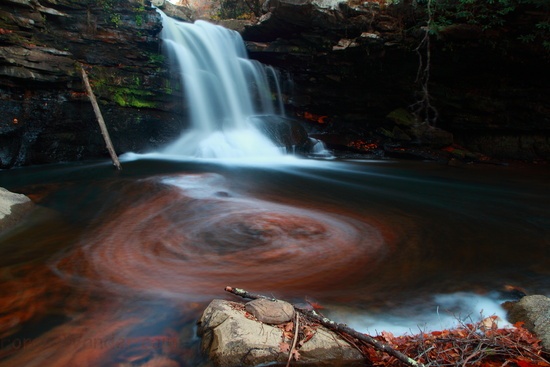 Autumn Waterfalls Nature Photography Fall-leaves-whirlpool-waterfalls