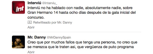 Danny: "Por muchos fallos que tenga una persona, no se merece que la traten así" 1