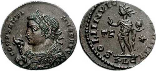 Follis de Constantino I SOLI INVICTO COMITI. Lyon 7lyo-43