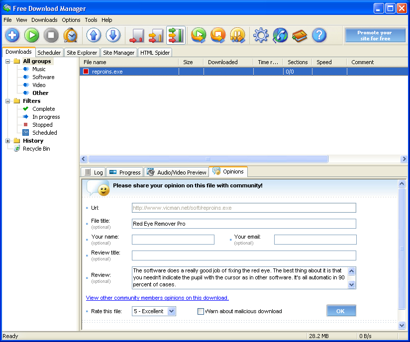    Free Download Manager 2.5.721 ...  Opinion_big