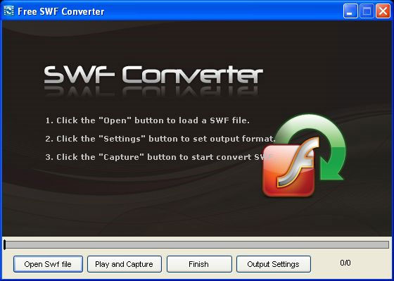 حول الفلاش بامتداد swf الي العديد من الصيغ الاخري مثل AVI Freeswfconverter20