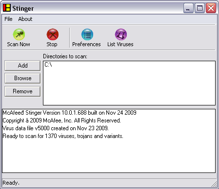 McAfee AVERT Stinger 10.2.0.491 Mcafeeavertstinger