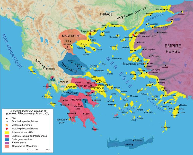 carte grece ancienne 1201030390750px-map_peloponnesian_war_431_bc-fr.svg