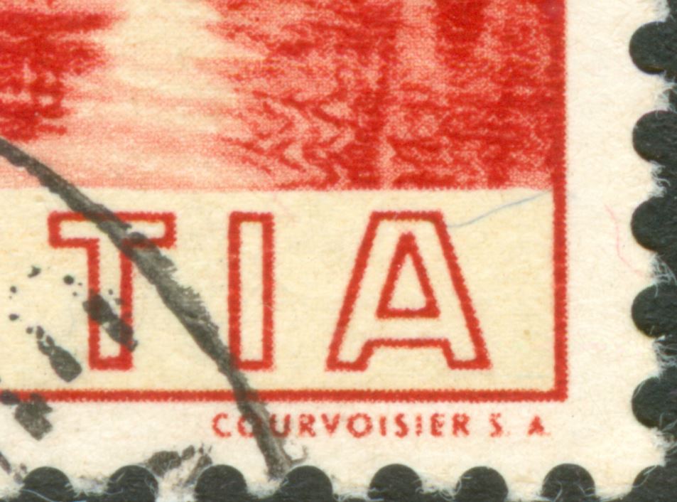 Tête-bêche Bogen bei Rakeltiefdruck Courvoisier S.A.  Ch_1938_bit_20_L_01