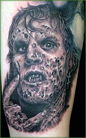 Vampire / Blut / Horror Zombie_Horns_Tattoo