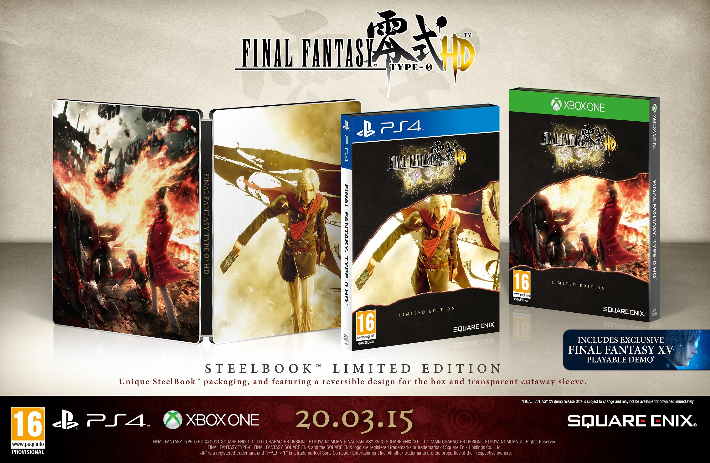 Final Fantasy Type-0 HD - Edition Collector [PS4/XboxOne] - Page 2 1420938515-ff-type-0-beautyshot-steelbook