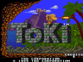 Toki, version Arcade. Toki_arcade_titre