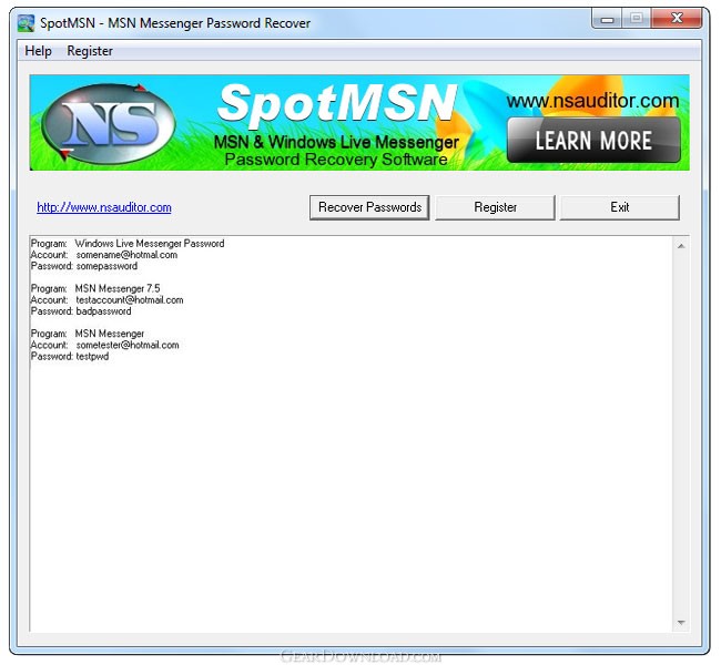 SpotMSN Password Recover 1.8.7 15040