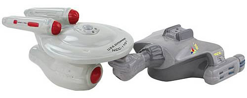 Star Trek Enterprise and Klingon Ship Salt & Pepper Shakers Enterprise-Klingon-Ship-SP-Shakers