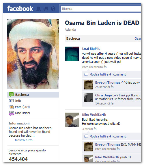 Impatto Web: La morte di Bin Laden supera quella di MJ Bin-Laden-is-Dead-Facebook