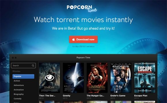 Serviço de streaming pirata Popcorn time agora é 100% P2P Popcorn-time_0-580x360