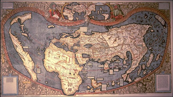Worlds Beyond the Poles / A. Giannini / Possible world maps. 1507-MartinWaldseemueller