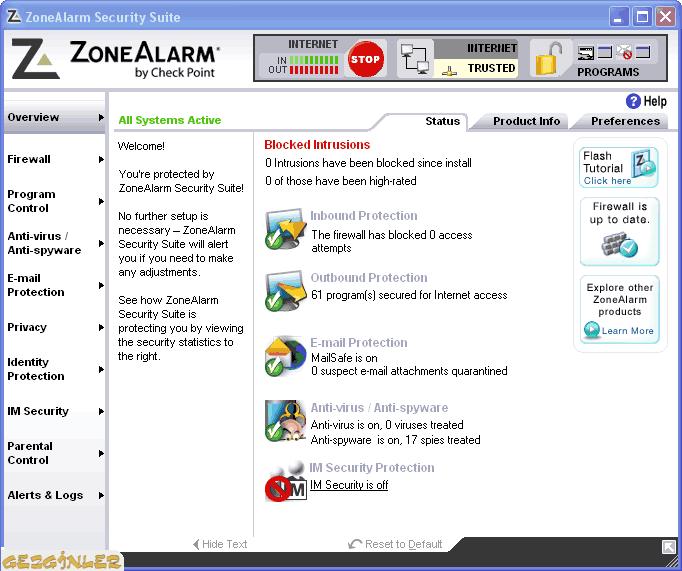 ZoneAlarm Internet Security Suite 8.0 1576