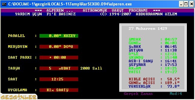 Alperen Ezan Vakit Programı 1.0 1988