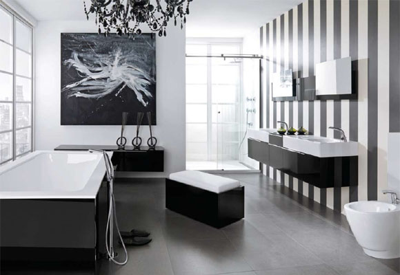 Sídlo klanu Seishin Modern-Black-and-White-Bathroom-Inspirations-with-Striped-Wall