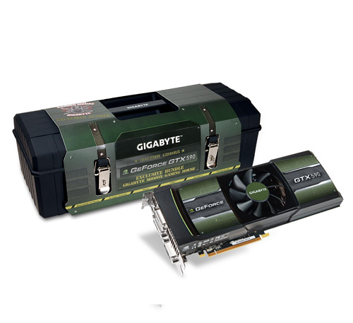 Para soñar... Tarjeta de Video Dual GIGABYTE DVI/Mini-DP GeForce GTX 590 3GB GDDR5 4122