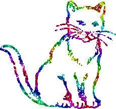 Životinjice Kitten-Outline-Rainbow-Glitter